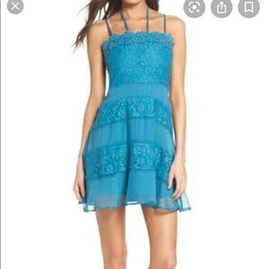 FOXIDOX Anthropologie Tristen Teal Lace Mi…